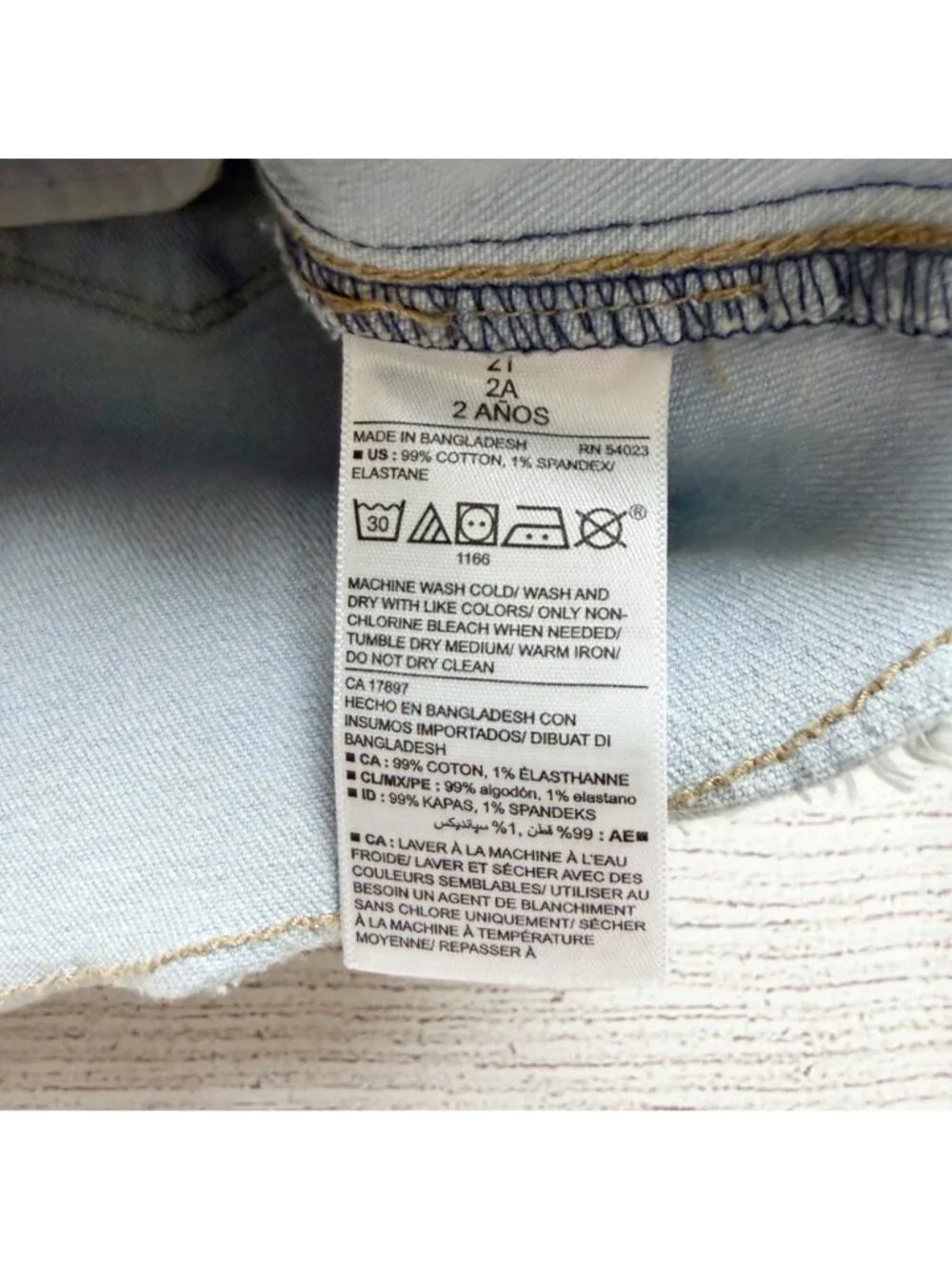 Old Navy Light Wash Denim Overall Skirt Skirtalls Toddler Girls 2T